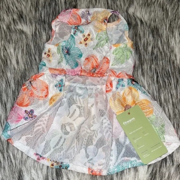 NWT Fitwarm Floral Lace Lined Dog Dress, Small - Picture 8 of 9